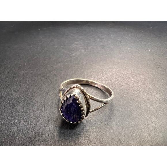 Blue kyanite sterling silver teardrop ring size 5 - Picture 10 of 16